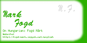 mark fogd business card