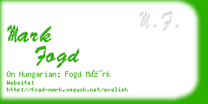 mark fogd business card